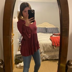 XS Francesca’s Maroon fall long sleeve!
